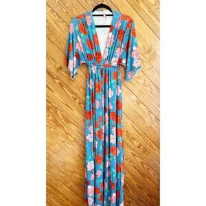 Rachel Pally Blue Floral Maxi Dress